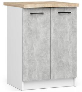 Kuchynská skrinka OLIVIA S60 2D - biela/beton