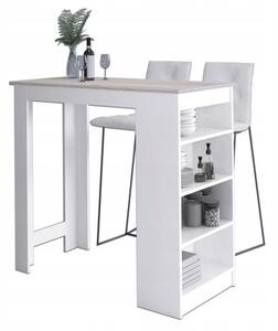 Barový stôl HOKER - biela/dub sonoma