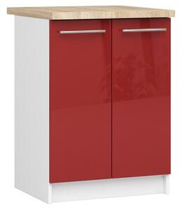 Kuchynská skrinka OLIVIA S60 2D - biela/červený lesk