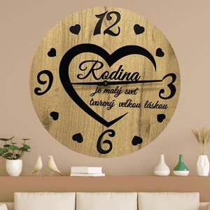 KMDESING | Drevené nástenné hodiny - Rodina