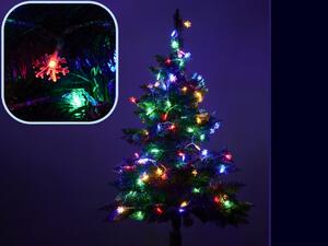 IKO Vianočné svetielka 100 LED, 10m snehové vločky – viacfarebné