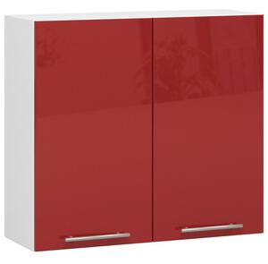 Kuchynská skrinka OLIVIA W80 H720 - biela/červený lesk