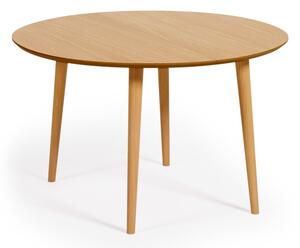 Rozkladací jedálenský stôl v dekore duba v prírodnej farbe ø 120 cm Oqui – Kave Home
