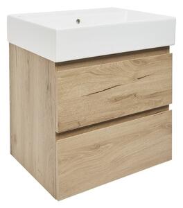 Kúpeľňová skrinka 2 zásuvky s umývadlom SAT B-Way 59x50x45 cm BWAY260OAKU2BI