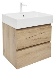 Kúpeľňová skrinka 2 zásuvky s umývadlom SAT B-Way 59x50x45 cm dub matný BWAY260OAKU2BBI