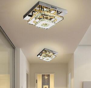 Toolight - LED krištáľová stropná lampa 8W štvorcová 30x30cm APP409-C, teplé svetlo 3000K, OSW-65007