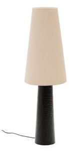 Čierno-krémová stojacia lampa s textilným tienidlom (výška 129 cm) Senni – Kave Home