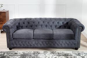 Trojsedačka Chesterfield Vintage sivá