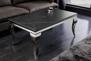 Dizajnový konferenčný stolík Rococo 100 cm čierny / strieborný