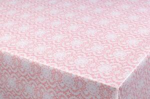 Patifix | PVC obrus s textilným podkladom | 140 cm x 20 m | Ružové ornamenty