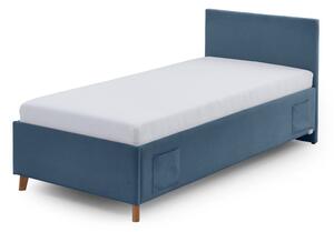 Modrá čalúnená detská posteľ s úložným priestorom s roštom 90x200 cm Cool – Meise Möbel