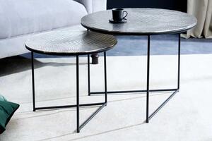 Sada konferenčných stolíkov Khalil 60 cm antik strieborná