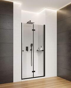 Deante Kerria Plus sprchové dvere 80 cm skladané čierna matná/priehľadné sklo KTSXN42P