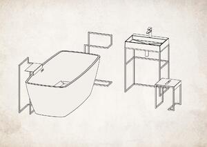 Deante Mokko, taburetka-stolík kúpeľňový, čierna matná, ADM_N51T