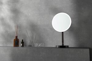 Deante Silia, voľnestojace kozmetické LED zrkadielko na ramene, zväčšenie (3x), čierna matná, ADI_N812