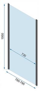 Rea Rapid Swing, rohový sprchovací kút 80 (dvere) x 80 (stena) x 195 cm, 6mm číre sklo, čierny profil, KPL-009922