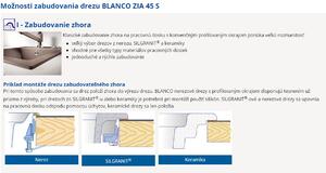 Blanco Zia 45 S, silgranitový drez 780x500x190 mm, 1-komorový, biela, BLA-514726