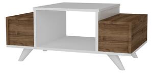 Dizajnový konferenčný stolík Fauci 90 cm biely / orech