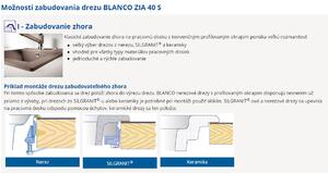 Blanco Zia 40 S, silgranitový drez 615x500x190 mm, 1-komorový, biela, BLA-516922