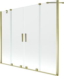 Mexen Velar Duo vaňová zástena dvojkrídlová posuvná 180 x 150 cm, transparentná, zlatá - 896-180-000-02-50