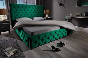 Dizajnová posteľ Laney Chesterfield 180 x 200 cm zelený zamat