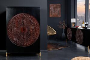 Dizajnová barová skrinka Fernanda 141 cm čierne mango