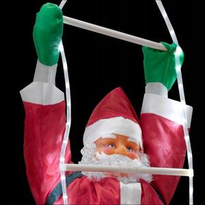 Tutumi, LED vianočný Santa Claus na rebríku 240cm XXL 391123A, červená-biela, CHR-03620