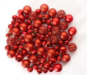 Tutumi, závesné vianočné gule 100ks 300895, červená, CHR-06901