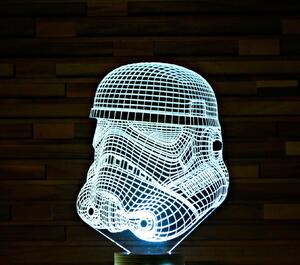 Beling 3D detská LED lampa, Stormtrooper, nočné svetlo pre deti, 16 farieb S3