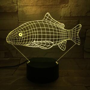 Beling 3D detská LED lampa, Ryba, nočné svetlo pre deti, 16 farieb S21