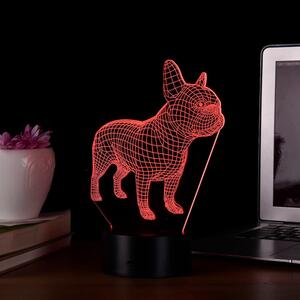 Beling 3D lampa, Francúzsky bull dog, 7 farebná S402