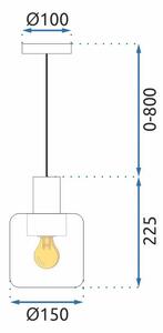 Toolight, závesné stropné svietidlo 1xE27 APP1011-1CP, oranžová, OSW-09480