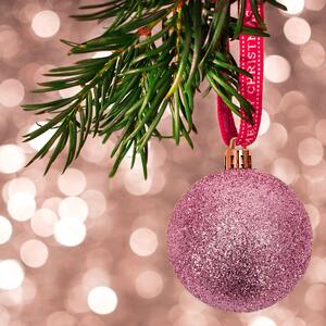 Tutumi, sada vianočných ozdôb na stromček 72ks 311435, ružová-strieborná, CHR-02010