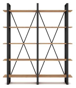 Čierny/prírodný regál v dekore duba 150x180 cm Aviva – Marckeric