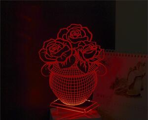 Beling 3D detská LED lampa, Ruže, nočné svetlo pre deti, 16 farieb S60