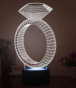 Beling 3D lampa, Prsteň, 7 farebná S363