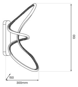 LED Nástenné svietidlo TESORO LED/15W/230V čierna