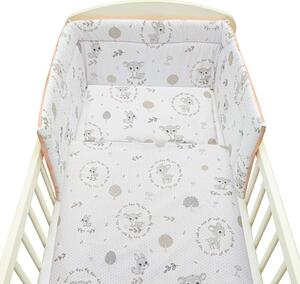 3-dielne posteľné obliečky New Baby 100/135 cm Srnka sivo-rúžové