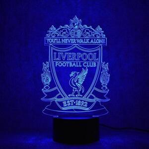 Beling 3D detská LED lampa, Liverpool, futbalový darček , 16 farieb S53