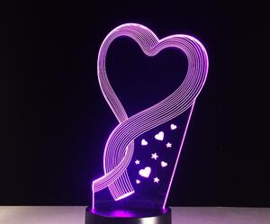 Beling 3D lampa, Srdce, 7 farebná S366