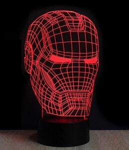 Beling 3D lampa, Iron Man maska, 7 farebná S352