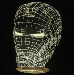 Beling 3D lampa, Iron Man maska, 7 farebná S352