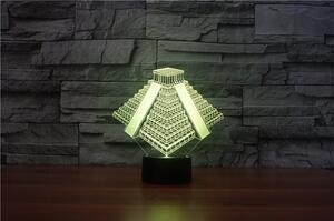 Beling 3D lampa, Aztécka pyramída, 7 farebná S300