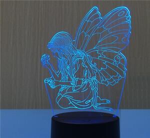Beling 3D detská LED lampa, Motýľ, nočné svetlo pre deti, 16 farieb S158