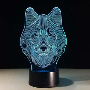 Beling 3D lampa, Sibírsky husky, 7 farebná S274