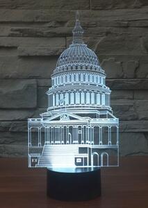 Beling 3D lampa, Biely dom, 7 farebná S277