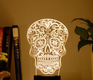 Beling 3D lampa, Lebka 2, 7 farebná S254