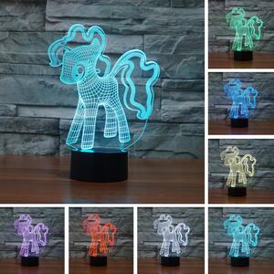 Beling 3D detská LED lampa, My Little Pony, nočné svetlo pre deti, 16 farieb S181