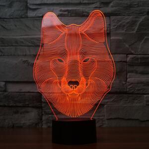 Beling 3D detská LED lampa, Sibírsky husky, nočné svetlo pre deti, 16 farieb S153