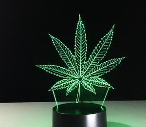 Beling 3D lampa, Marihuanový list, 7 farebná S238